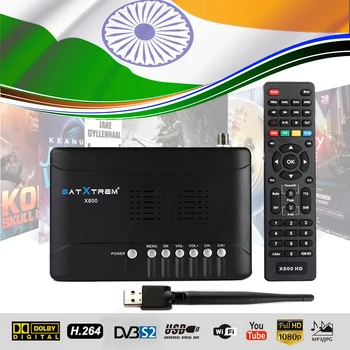 

Indian Satellite TV Receiver X800 HD 1080P DVB-S2 Digital Tuner DVB S2 Receptort USB WiFi Dollby AC3 support Clines India Europe