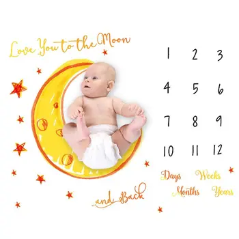 

Baby Milestone Commemorative Blanket Newborn Photo Background Cloth Photo Props