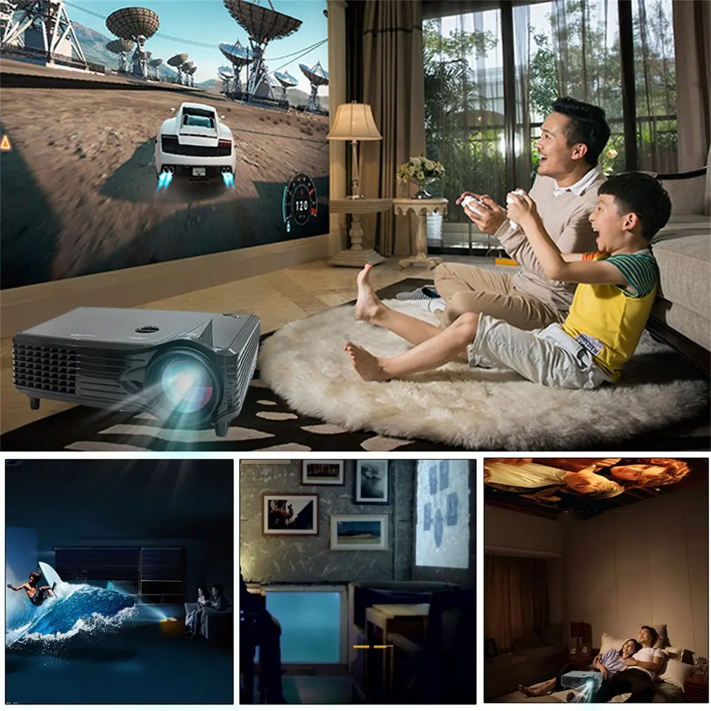 Lightweight Compact and Portable High definition LCD LED Projector 800*480 2000 Lumen HD Home Theater HDMI VGA AV USB