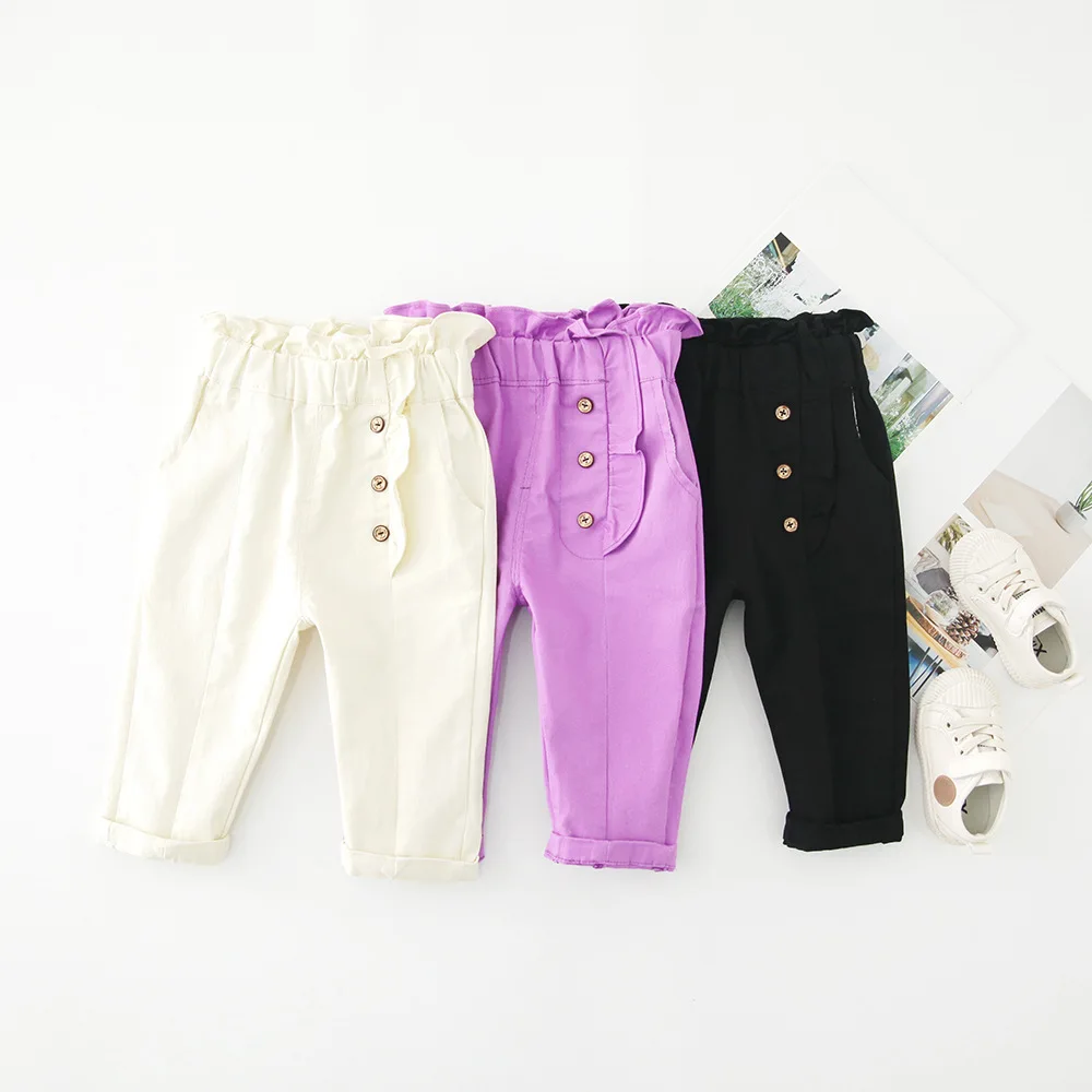 

Hot Sale Girls Clothes 2019 Girls Pants Kids Spring Autum Clothes Children Pants for Baby Boy Trousers Girls High Waist Pants