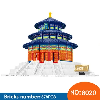

1052pcs The TEMPLE OF HEAVEN OF BEIJING World's Great Architecture Boy girl friends Building Blocks Bricks Toys For Cheldren