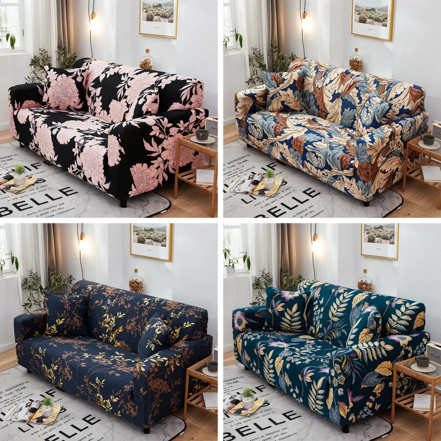 1/2/3/4 Seater Flower Flora Print Elastic Sofa Cover Universal Stretch Slipcovers for Living Room Couch Decor | Дом и сад