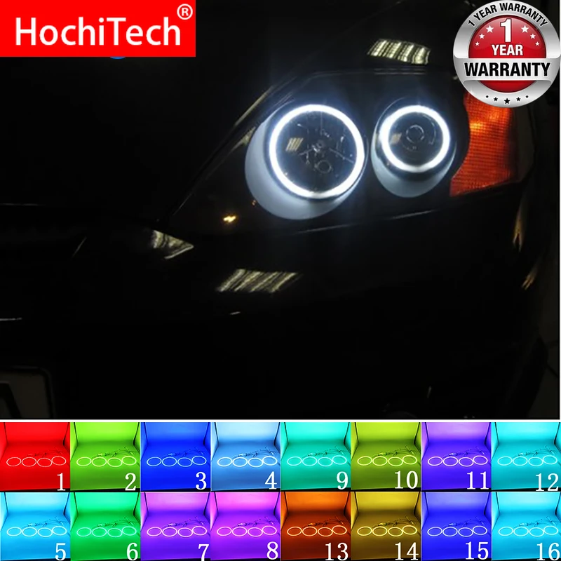 Новейшие разноцветные светодиодные фары RGB Angel Eyes Halo Ring Eye DRL RF пульт