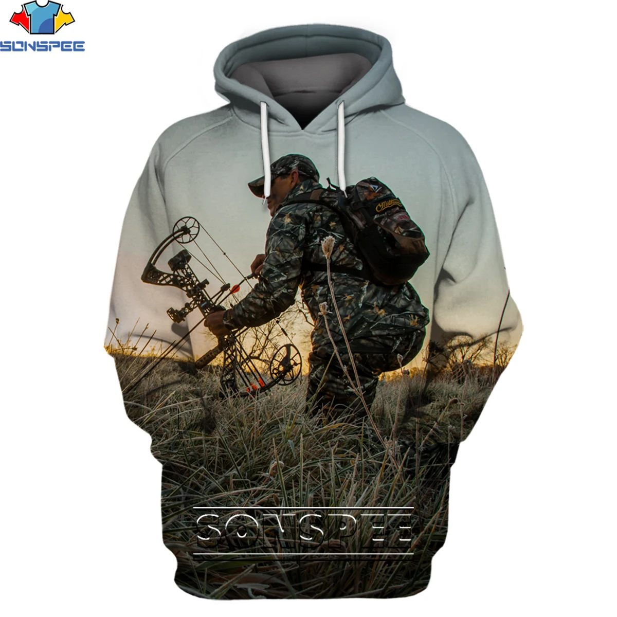 long hoodie SONSPEE Bow arrow archer Hoodies 3D Men Women Fashion hunting Animal Streetwear Tops Unisex Long Sleeve pullover Plus Size cool hoodies