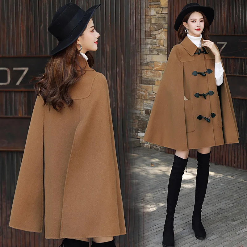 

Toggle Button Pocket dou peng xing Mid-length Solid Color Commuting 96% And Or above Woolen Jacket
