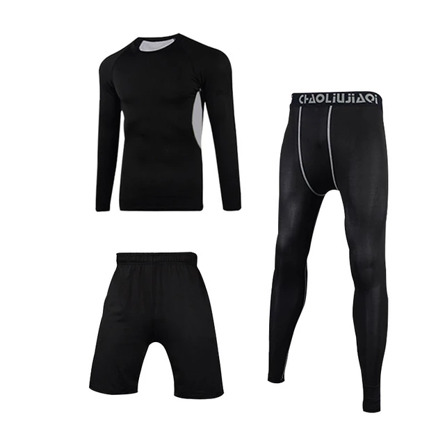 Men Sportswear Compression Sport Suits Quick Dry Running Sets Clothes Sports Joggers Training Gym Fitness Tracksuits Running Set Men sportswear 3-5