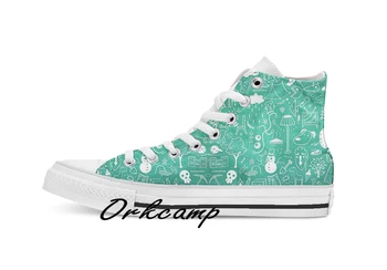 

Winter Madness Blue Custom Casual High Top lace-up Canvas shoes sneakers Drop shipping