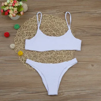 

Women Bandage Push-up Padded Bra Bikini Set Swimsuit Swimwear Bathing Women Solid Biquini Popular Female Swimming Suit Beach #W