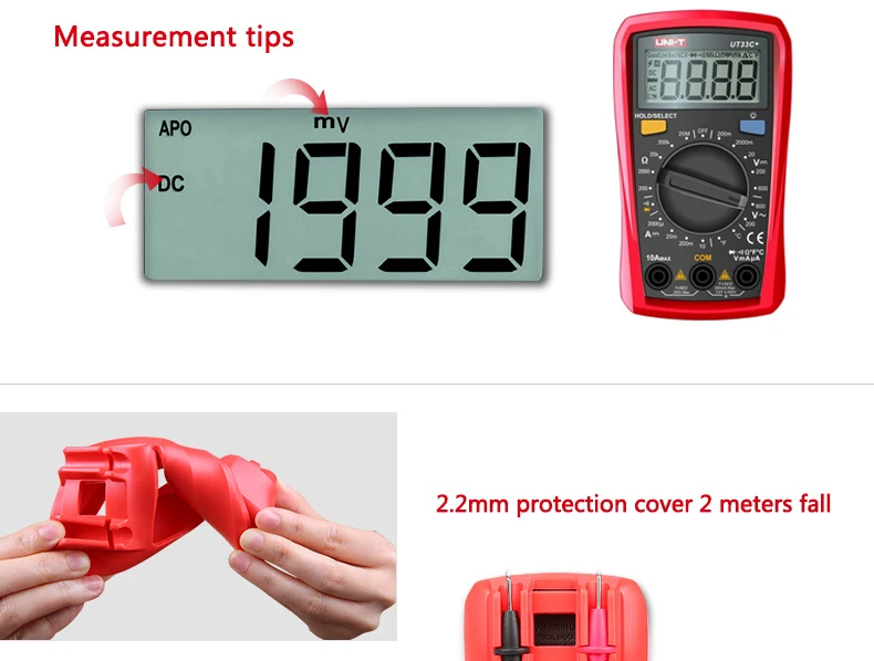 lcd ac dc 2mf capacitância ncv tester