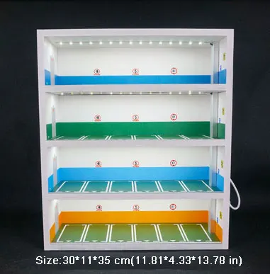 Classic 4 layers 1: 64 весы диорама брелок для автомобильных ключей, модель парковке 3/4/5 Слои ПВХ гараж сцена с светодиодный светильник для хранения коробка тема Дисплей шкаф - Цвет: Classic 4 layers