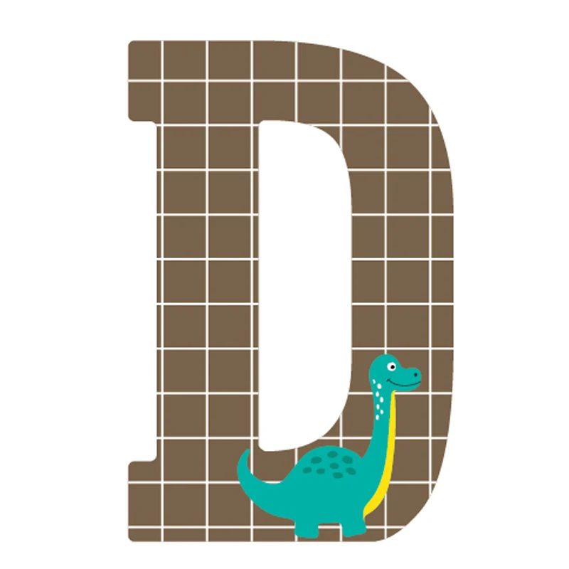 D Tofok 26 Английских Букв Искусство DIY украшение для дома 3D мультфильм Динозавр ремесло Детская комната Детская стена кулон стол орнамент реквизит - Цвет: D