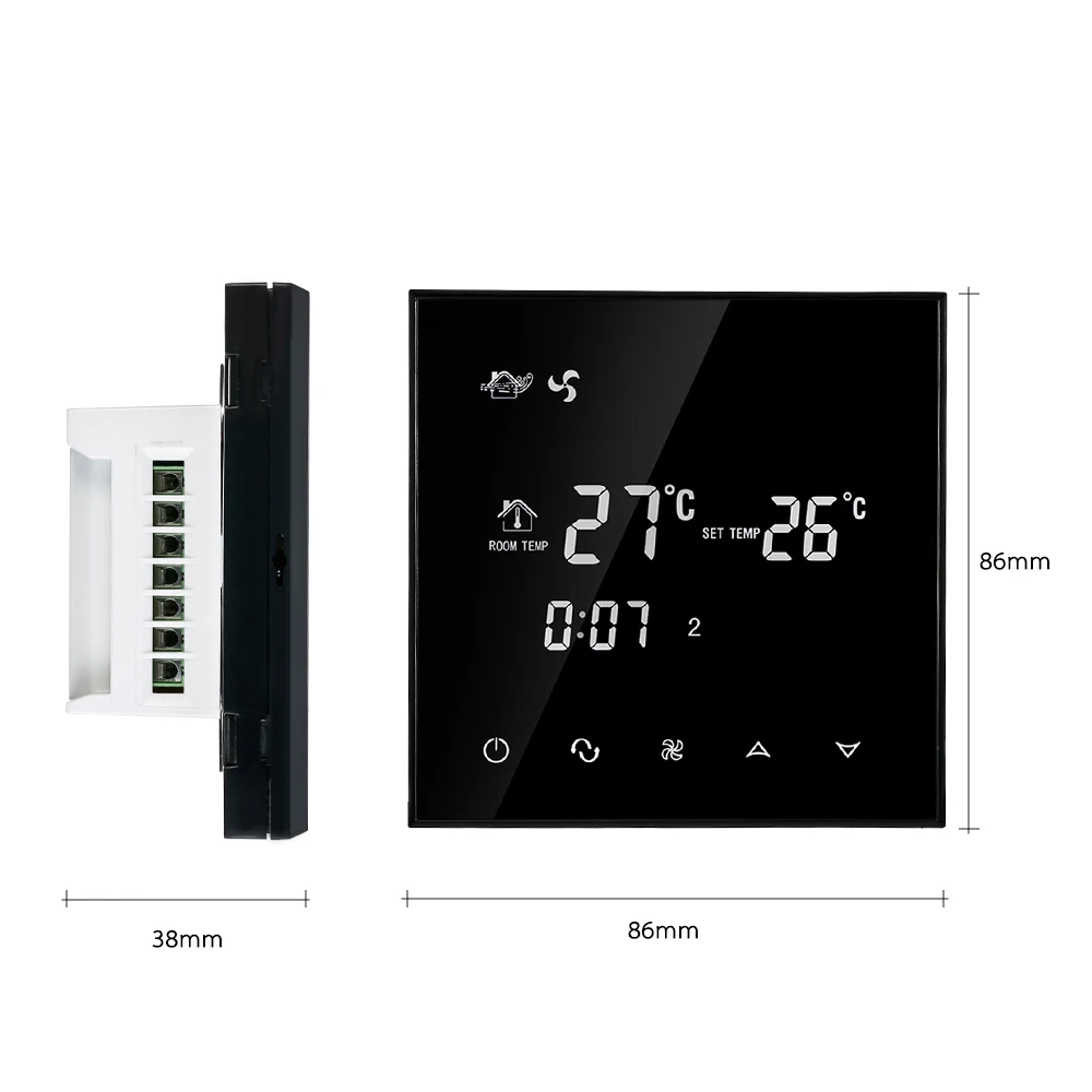

220-230V Air Conditioner 2-Pipe Thermostat with LCD Display Good Quality Touch Screen Programmable Room Temperature Controller