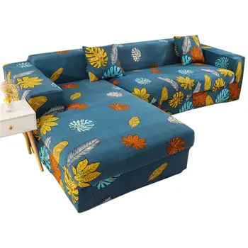

L-shaped Stretch Sofa Cover Classic Slipcover Dust-proof Polyester Furniture Protector Elastic Couch Slipcover