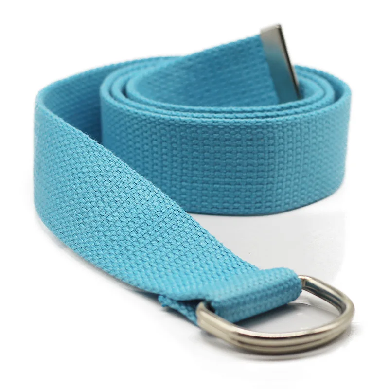 D-Sky Blue Модный пояс на талию с буквенным принтом для мальчиков и девочек, модный тканевый разноцветный пояс на талию, крутой женский ремень на талию, круглая застежка - Цвет: D-Sky Blue