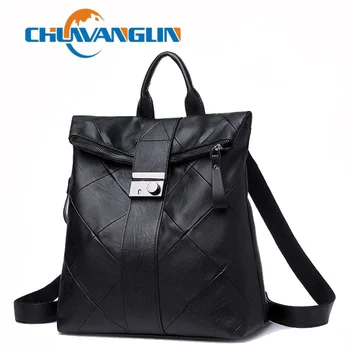 

Chuwanglin Leather Anti-theft Women Backpack Outdoor Travel Bag Large Capactiy Girl's Schoolbag Daily Knapsack F62208
