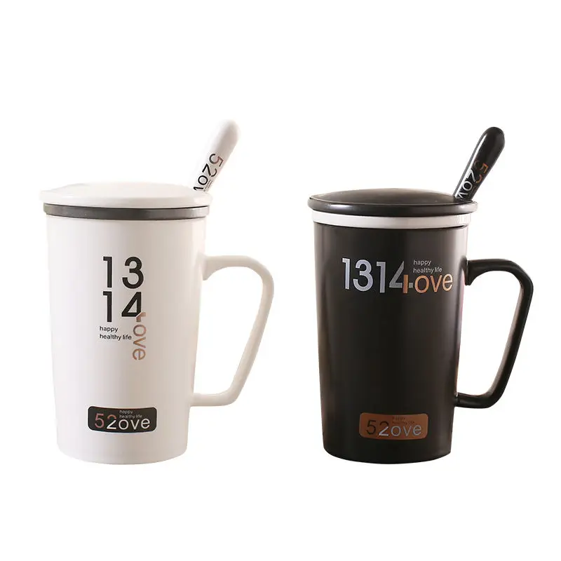 Mug Creative Cups Simple Couple Boys Ceramic Female Students Gift Box Set Coffee Mugs Travel and | Дом и сад