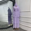 Robe longue en mousseline de soie pour femmes musulmanes, Abaya ouverte, Dubaï, Turquie, Islam, Arabe, Robe musulmane, Caftan marocain