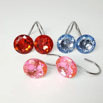 

12pcs Shower Curtain Hooks Rings For Bathroom, Decorative Resin Shower Curtain Hooks Rods Curtains And Liner