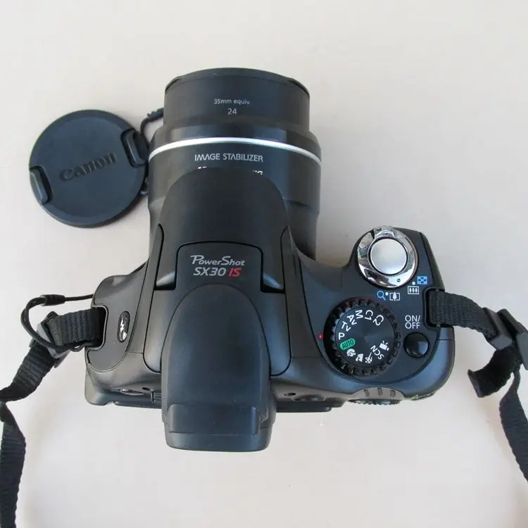 Б/у цифровая камера Canon SX30IS 14.1MP с 35x широкоугольным оптическим стабилизированным зумом и 2,7 дюймовым широким ЖК-дисплеем