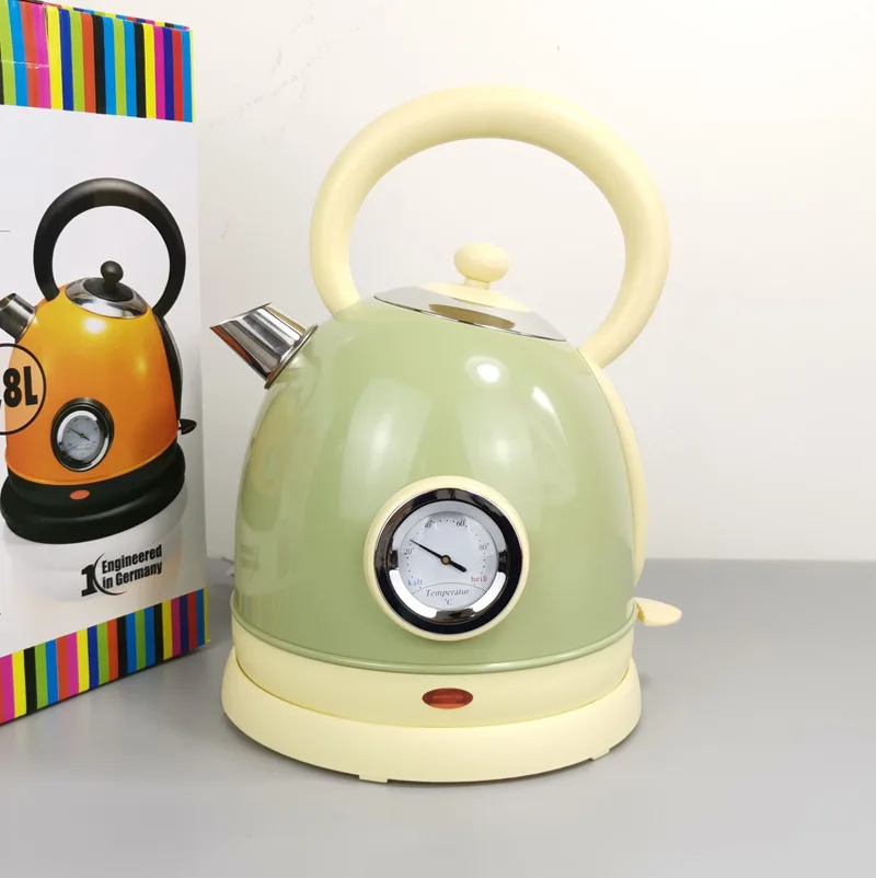 Electric Kettle 1.8L Vintage Household Stainless Steel High Power