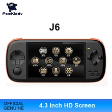POWKIDDY – Console de jeu portable J6, écran IPS HD de 4.3 pouces, simulateur de 2300 ma, 16 go, Arcade MAME, jeux intégrés, Gif pour enfants