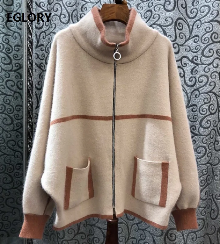 Best Price 2019 Autumn Winter Fashion Cardigan Jacket High Quality Women Striped Color Block Patchwork Long Sleeve Casual Knitted Sweaters