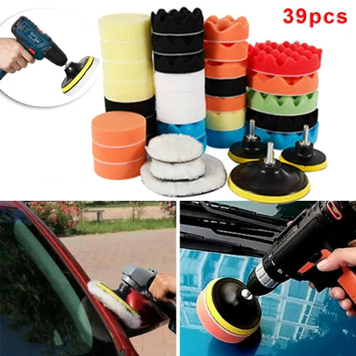 39pcs Set Waxing Buffing Sponge Buffer Polishing Pad Kit For Car Polisher Tools