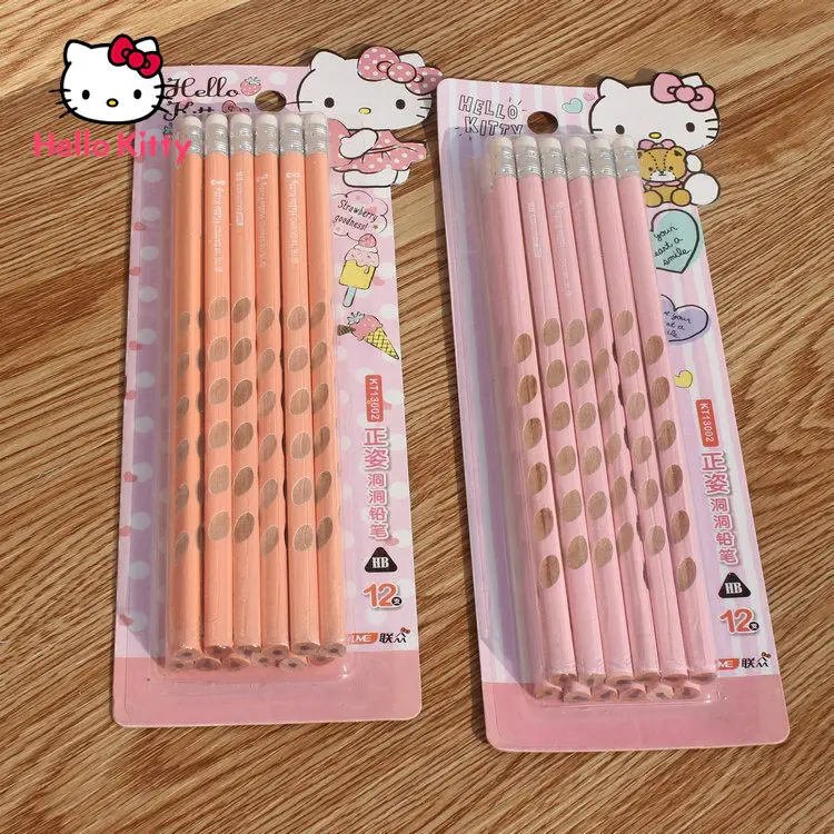 

Hello Kitty pencil pupils HB triangle pencil hole pencil pupils stationery children writing
