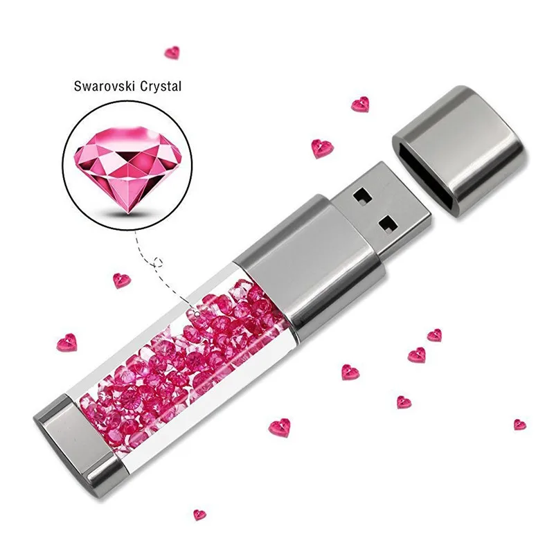 Модный хрустальный металлический USB флэш-накопитель POWERONE 4GB Memory Stick подарки(заказ более 10 штук, бесплатный логотип