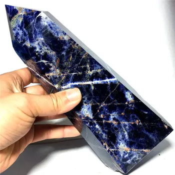 

Natural Blue-veins stone quartz crystal wand point for sale Stones and crystals home decoration decorative crystal sodalite