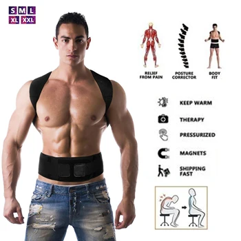 

Posture Corrector Magnetic Therapy Posture Corrector Brace Adjustable Shoulder Back Brace Support Belt NO Slouching