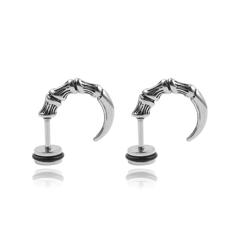 

New Fashion Desgin Stainless Steel Hand Bone Stud Earring Skull Hand Ear Tragus Piercing Human Hand Earrings For Women Trinkets