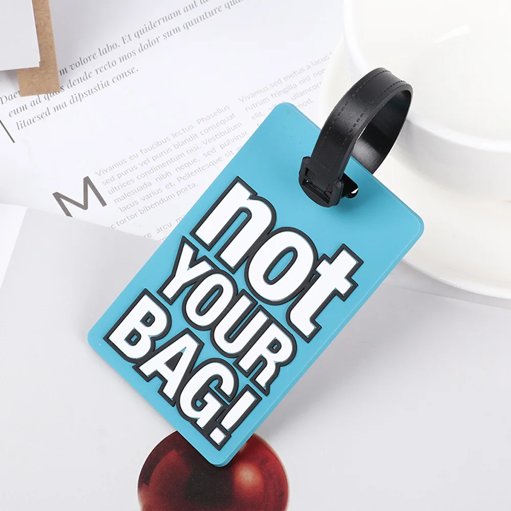 Luggage Tag Novelty Personality Cute Letter PVC Rubber Suitcase Label Luggage Tag Handbag Pendant Travel Accessories Name ID Address Tags luggage tag