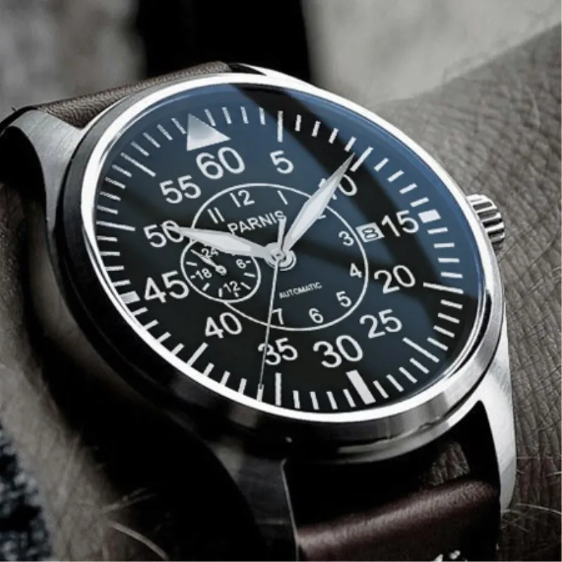 Китайские ВВС мужские пилот Хронограф механические часы супер светящийся указатель календарь Мужские часы Explorer сапфировые часы