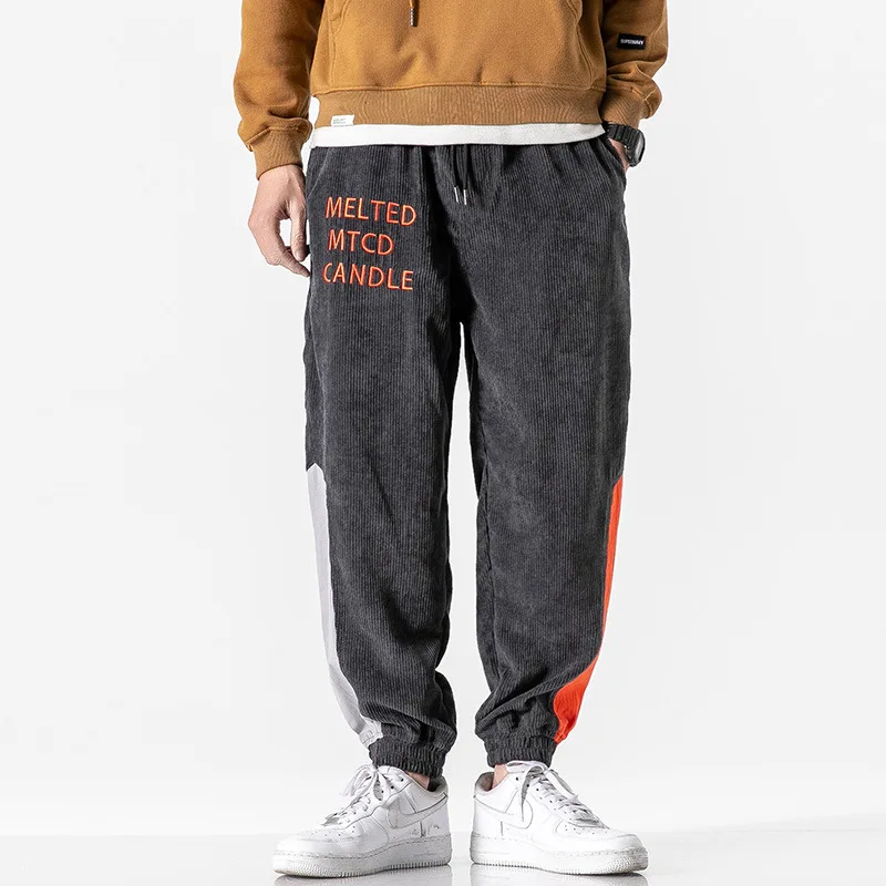 

Wu Air Spring Clothing New Style Japanese-style Trend Casual Contrast Color Ankle Banded Pants BOY'S Oversize Versatile Couples