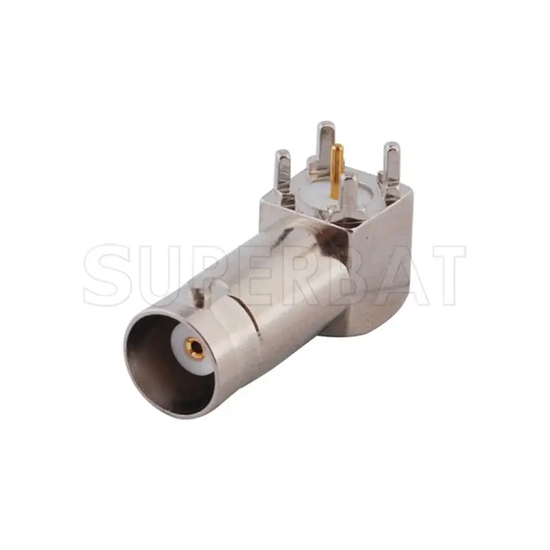 Superbat 10pcs BNC Thru Hole Female Right Angle PCB Mount RF Coaxial Connectors for Electronic Components Market