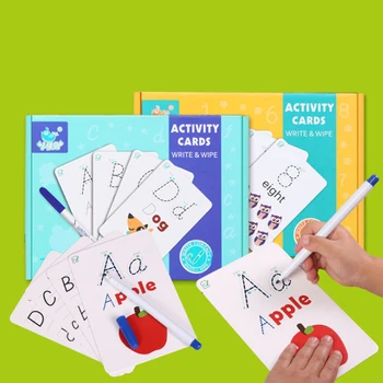 

Kids Educational Toy Rewritable Early Learning Recognize Uppercase Small Letters Cards Children Education Toys Alphabet Puzzle