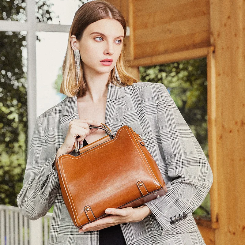 

New Style Fashion Handbag Glorious Versatile Autumn Crossbody Bag Large Bag Genuine Leather Women's Bag 1028