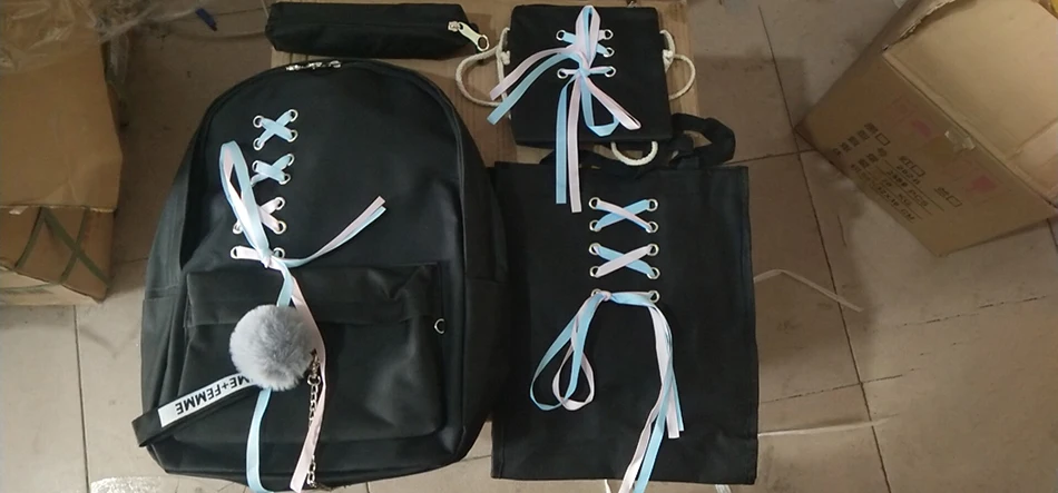 4 шт./компл. лента цепь с буквенным Mochila рюкзак туристические рюкзаки для отдыха школьные рюкзаки для девочек-подростков, школьный рюкзак