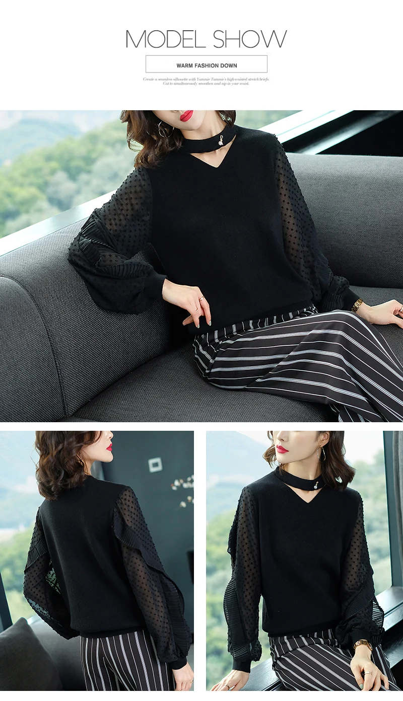 Summer Pure V-neck short women knit sweater Edge-dotted yarn sleeve women sweater pure color fashion thin sweater new