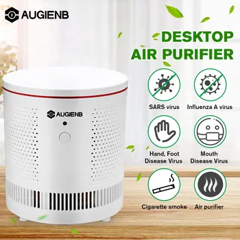 

AUGIENB Desktop Air Purifier Lionizer Ture Hepa Filter Formaldehyde PM2.5 Mold Odor Smoke Allergies Air Cleaner Silent