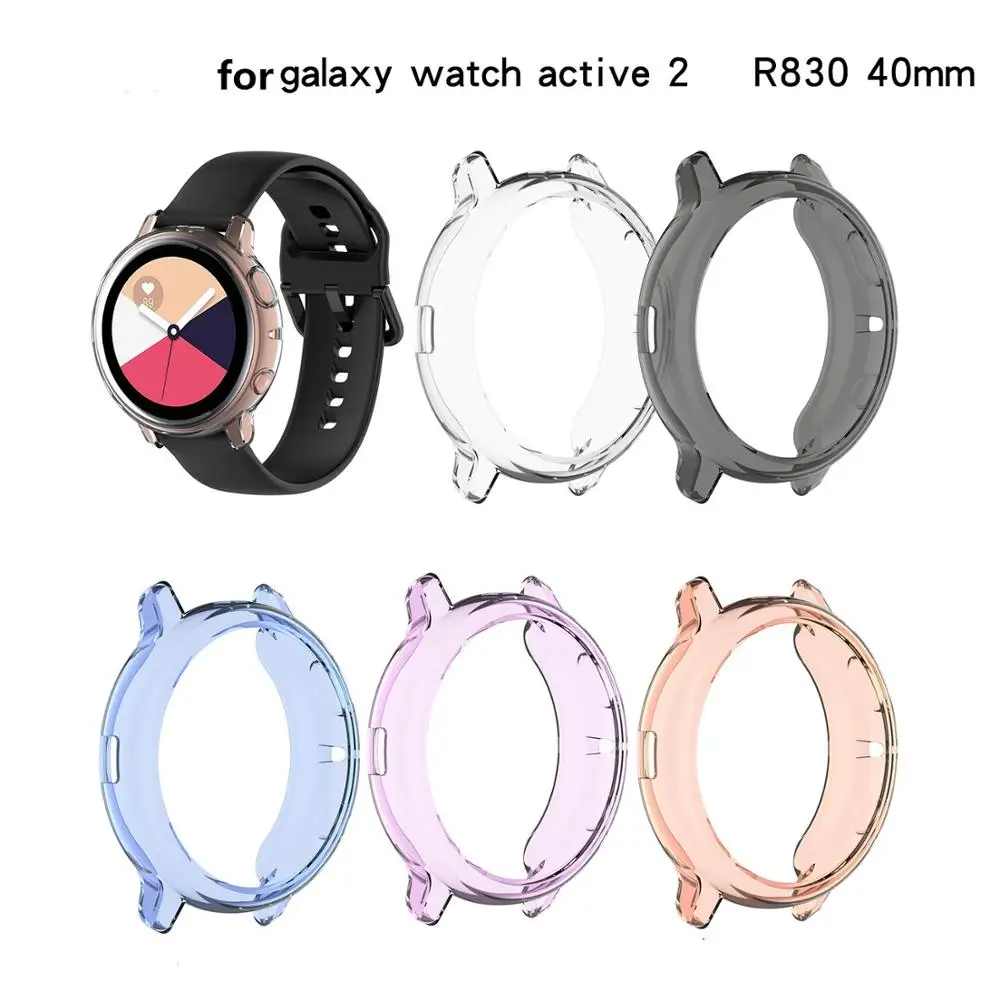 Защитный чехол из ТПУ для Samsung Galaxy Watch Active 2 мягкий резиновый смарт-часов R830 R820 40