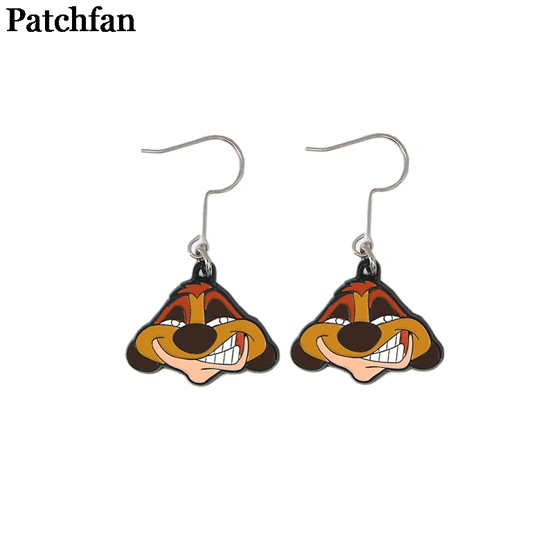 Patchfan мультфильм Король Лев Модная классика дизайнерские гвоздики серьги вечерние сувениры Ювелирные подарки девушки подарки на день рождения A2260