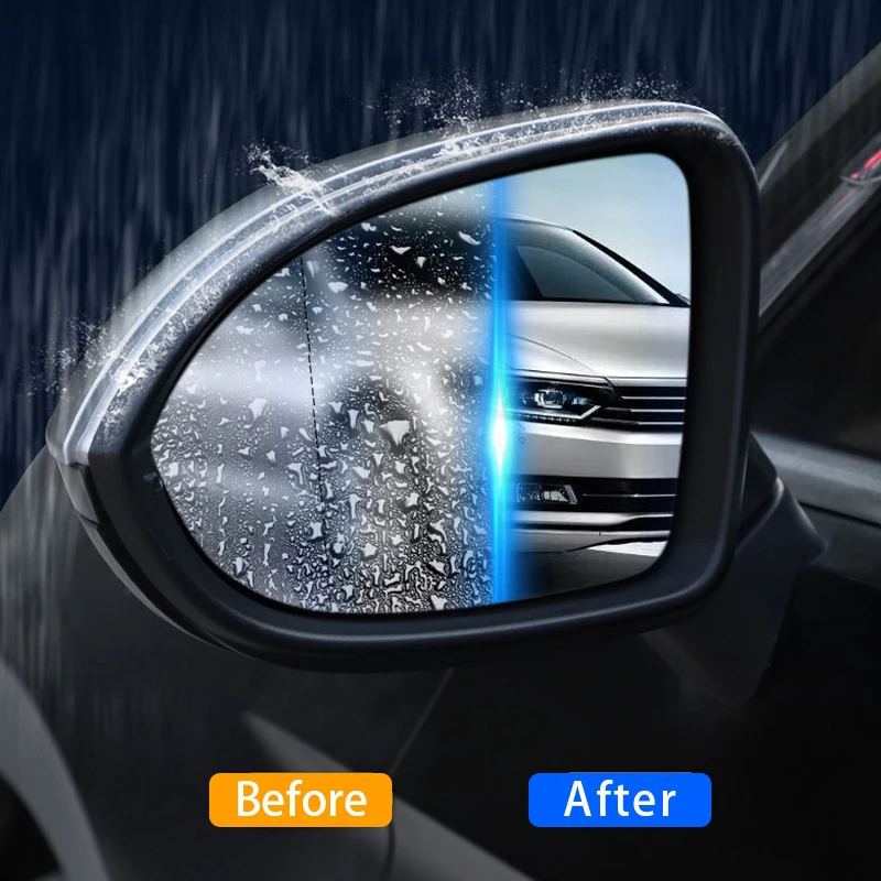 SEAMETAL Car Rainproof Film Anti Fog Car Sticker Mirror Window Clear Film Rain Proof Waterproof Auto Sticker Accessories