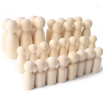 10PCS Wooden Doll 35mm-65mm Maple Unpainted Handmade Unfinished Decor Dolls DIY Handmade Baby Product Newborn Gifts 1