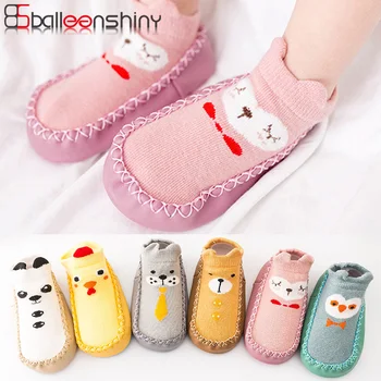 

BalleenShiny 2019 New Cartoon Baby Socks for Boys Girls Autumn And Winter Infant Kids Fashion Comfortable Sole Socks Kids Shoes