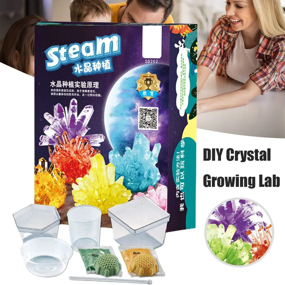 Experimento de cultivo de cristal para niños, juguete educativo interactivo para crecimiento de cristal, experimento científico interesante, regalo