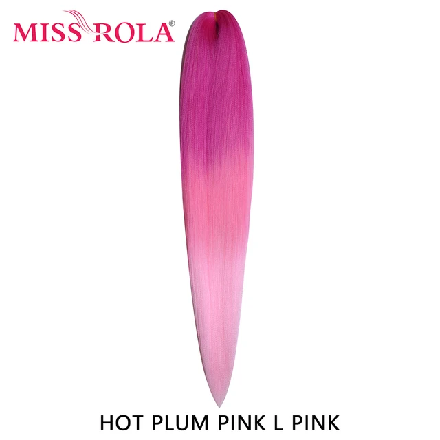 Miss Rola Synthetic Wholesale Bulk 5 Pieces 24 Inch 100g Stretched Jumbo Braiding Hair Kanekalon Pink Twist Braid Hair Extension M#33