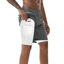 Мужские шорты для бега с карманами для телефона, для отдыха и спорта, для бега, встроенные карманы, для бедер, для фитнеса, повседневные шорты