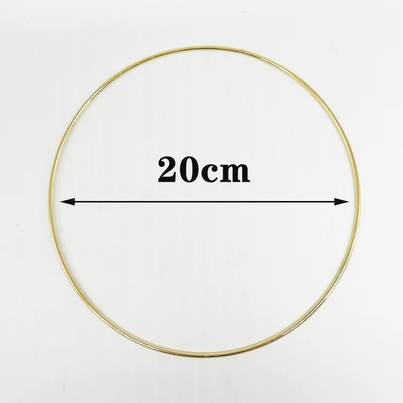 Metal 20cm Natural Wood Teething Beads Wooden Ring Stick Children Kids DIY Wooden Jewelry Making Crafts Dreamcatcher Macrame Accessories - Цвет: Metal 20cm